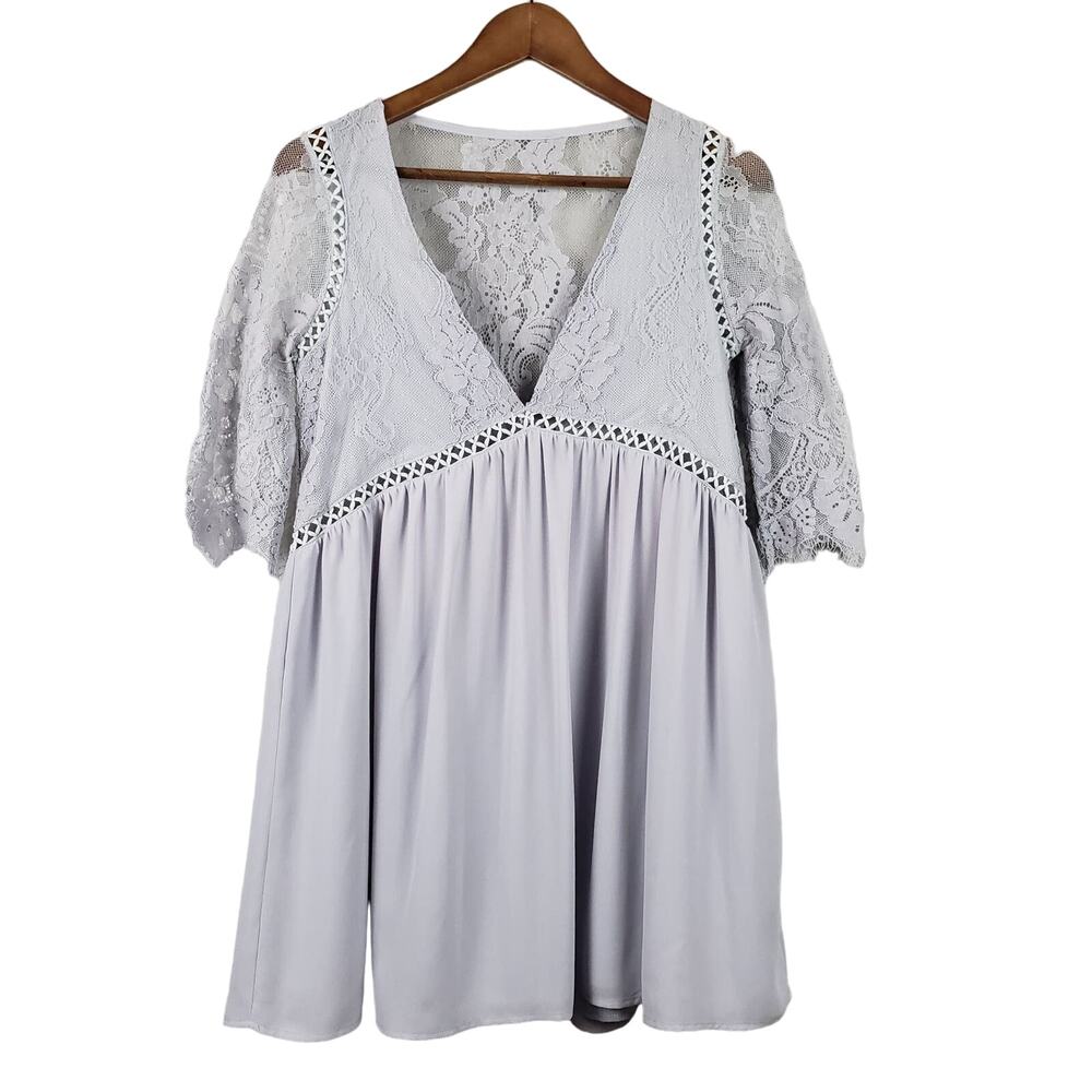 Tobi Lace Top Mini Dress Deep V Cocktail Date - S